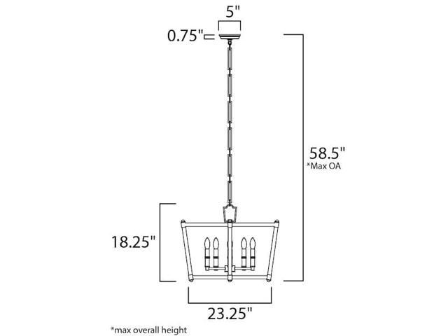 MAXIM 16103CLPN Lucent 5-Light 23.25' Wide Polished Nickel Chandelier