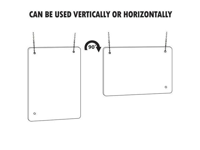AZAR DISPLAYS 179962-100 Hanging Clear Acrylic Plexiglass Shield Cashier PPE