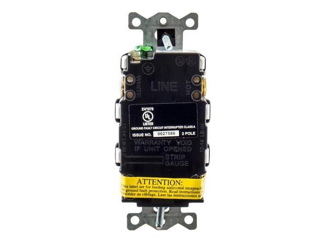 HUBBELL WIRING DEVICE-KELLEMS GFBFST20W GFCI Receptacle, 20A, 125VAC, White