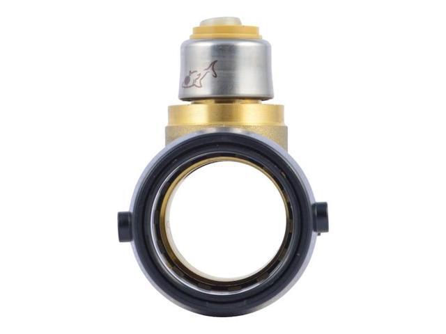 SHARKBITE UXL08353516 Push-Fit Tee Fitting, 1-1/4 in Tube Size, DZR Brass, Brass