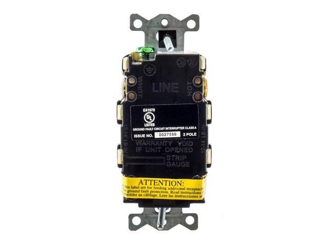 HUBBELL WIRING DEVICE-KELLEMS GFRTR20BLK GFCI Rceptcle, Commer., Blk, 20A, 1 HP
