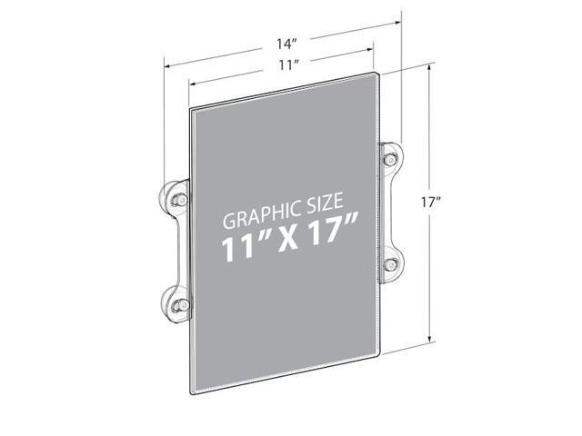 AZAR DISPLAYS 106608 11'W x 17'H Sign Frame W/ suction cups, PK2