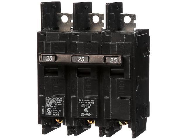 SIEMENS BQ3B025 Miniature Circuit Breaker, BQ Series, 25A, 3 Pole, 240V AC,