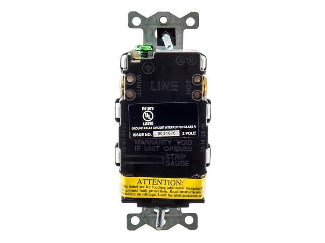 HUBBELL WIRING DEVICE-KELLEMS GFRTW15W GFCI Receptacle, 15A, 125VAC, 5-15R,