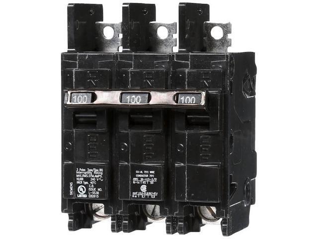 SIEMENS BQ3B100 Miniature Circuit Breaker, BQ Series, 100A, 3 Pole, 240V AC,