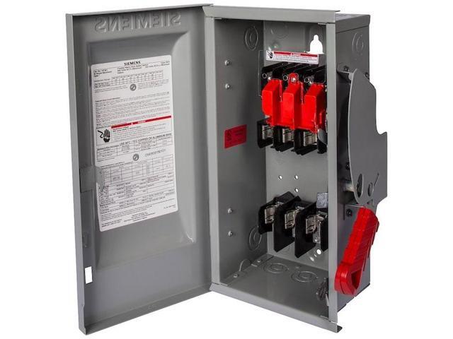 Siemens Safety Switch, 1 NEMA Enclosure Type, 30 Amps AC, 10 HP @ 600VAC HP
