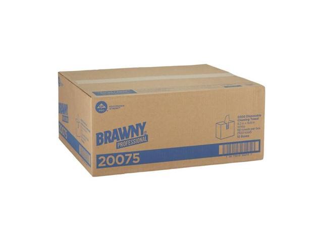Brawny Professional 20075 Tall Dispenser Premium All-Purpose DRC Wipers - 1-Ply - 9.25 x 16 - Unscented - White - 110/Box 10 Boxes/Carton