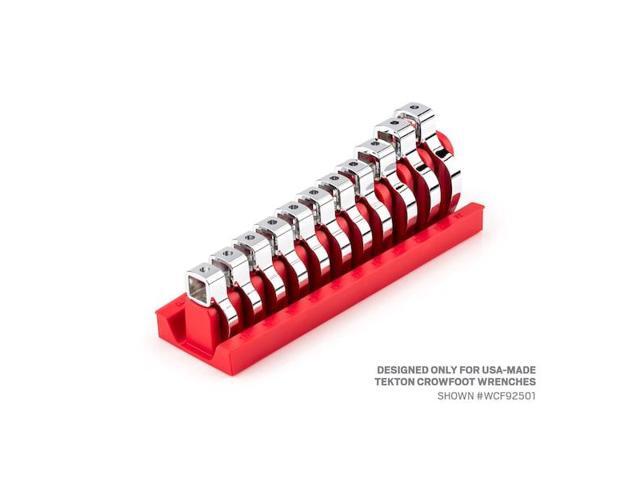 TEKTON ORG26411 11-Tool 1/2 Inch Drive Crowfoot Wrench Organizer Rack, Red
