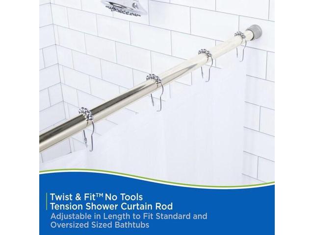 kenney fashion tension shower curtain rod, 4272', brushed nickel