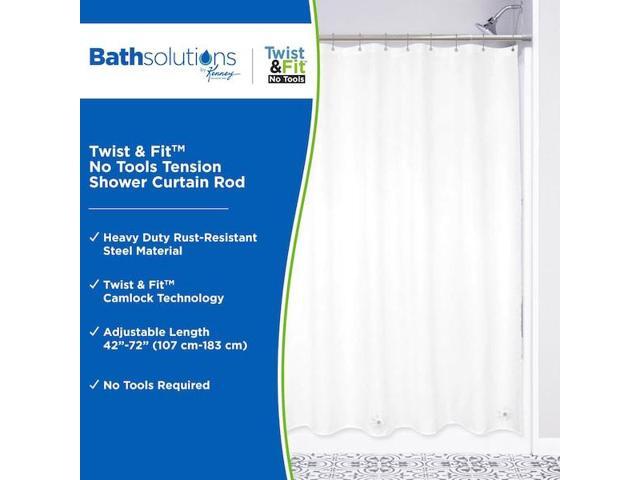 kenney fashion tension shower curtain rod, 4272', brushed nickel