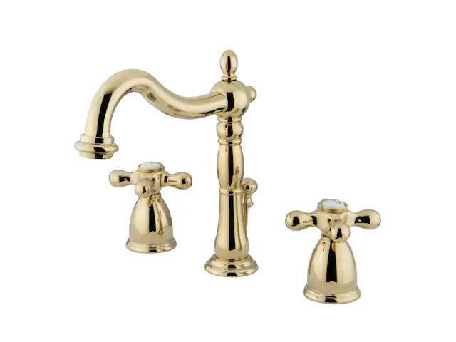 Kingston Brass Wide Spread Lavatory Faucet With Metal Cross Handle Pb