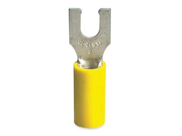 STA-KON 10RC-10FL Fork Terminal, #10 Stud Size, 10 AWG, 600 V, Vinyl Insulated,