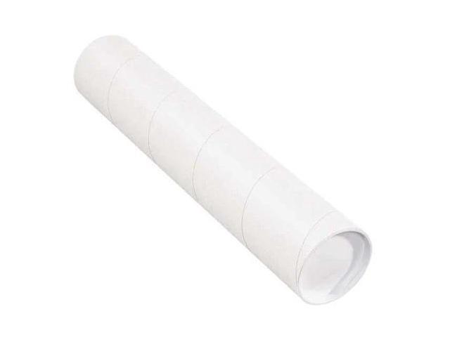 PARTNERS BRAND P4018W Mailing Tubes with Caps, 4' x 18', White, PK15