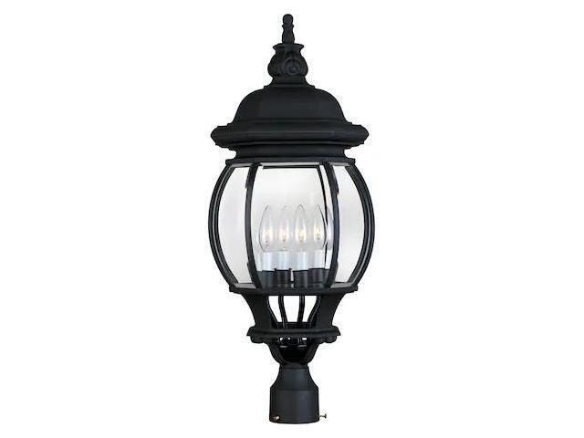 MAXIM LIGHTING 1038BK Crown Hill 4-Light 10' Wide Black Outdoor Pole/Post Mount
