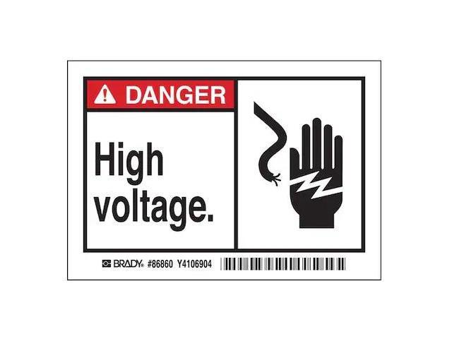 BRADY 86860 Machine/Equipment Label,3 1/2 In. H,PK5