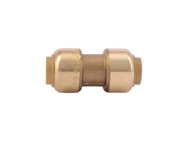 SHARKBITE U006LF Push-Fit Coupling Fitting, 3/8 in Tube Size, Brass, Brass