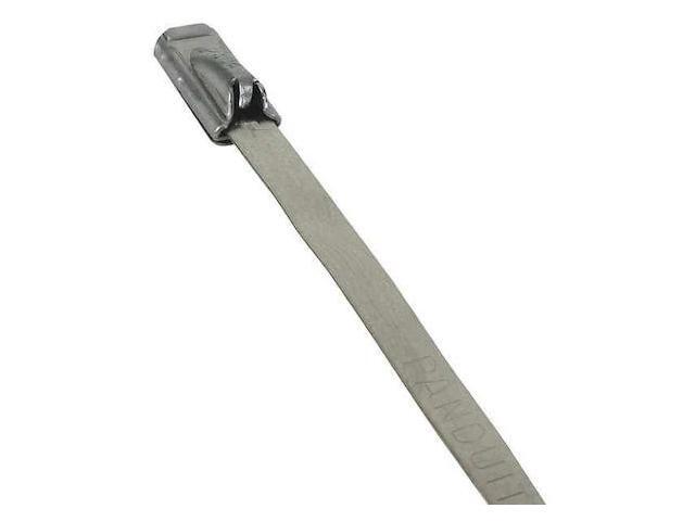 PANDUIT MLT2H-LP Cable Tie, 8 in L, 2 in Max Bundle Dia., Silver, 304 Stainless