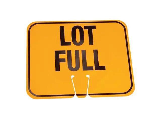 ZORO SELECT 03-550-LF Traffic Cone Sign,Org/Blk,Lot Full