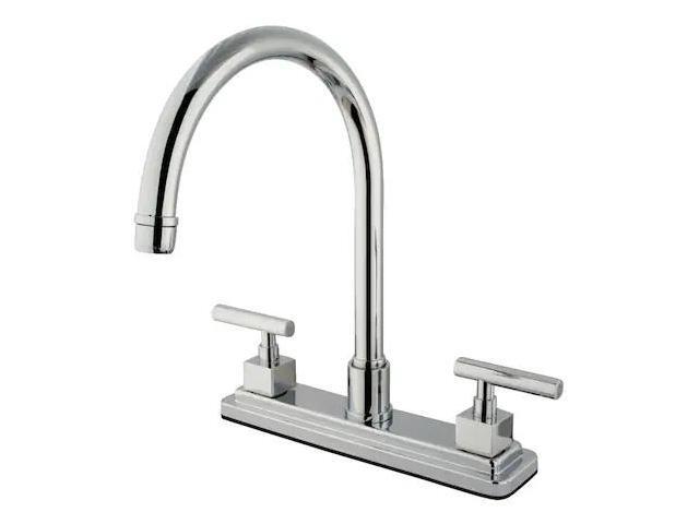 Kingston Brass KS8791CQLLS Double Handle 8' Kitchen Faucet
