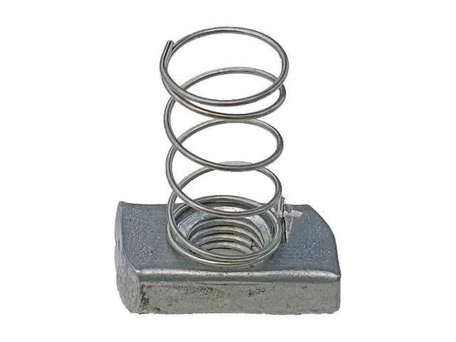 ZORO SELECT V200 3/8S2 Spring Nut,304 SS,Overall W 3/4in,PK25
