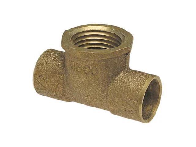 Nibco 712BH Cast Bronze Solder Pressure Copper Tee, 1/2' x 1/2' x 3/4'