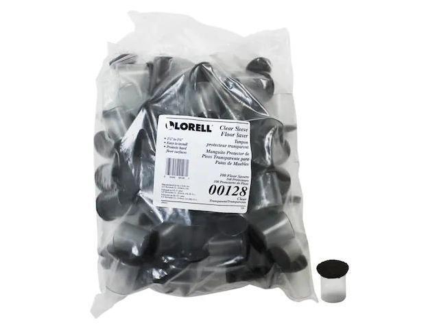 LORELL 00128 Clear Sleeve Floor Protectors, Clear, Transparent, 1 1/8', PK100
