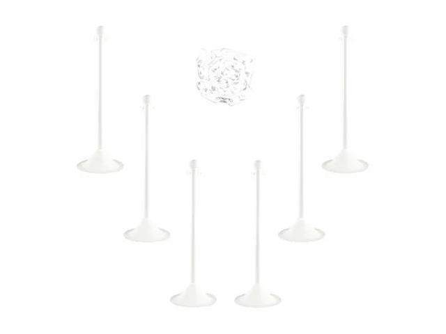 ZORO SELECT 71001-6 Barrier Post Kit, White, 41 in Post Height, Gloss