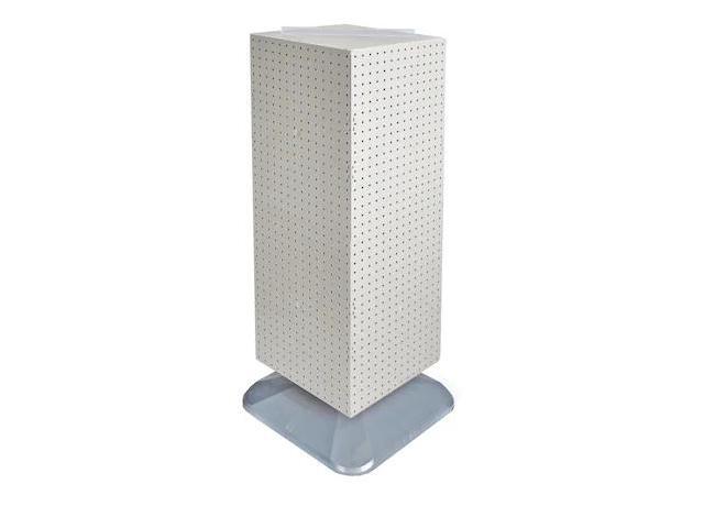 AZAR DISPLAYS 701435-WHT Four-Sided Pegboard Tower Revolving Display Panel Size