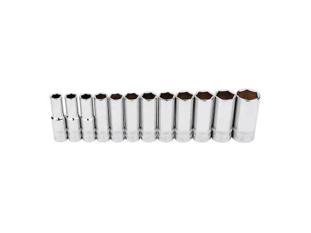 INGERSOLL-RAND 752053X 12 Piece 1/2 Inch Drive Deep Socket Set - Metric 6-Pt