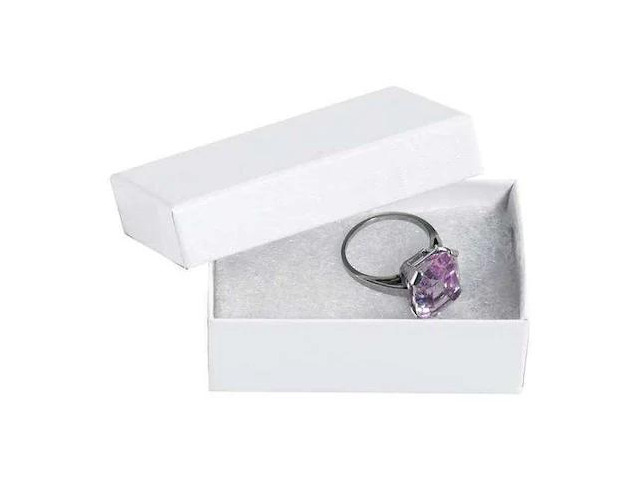 PARTNERS BRAND JB211W Jewelry Boxes, 2 1/2' x 1 1/2' x 7/8', White, 100/Case