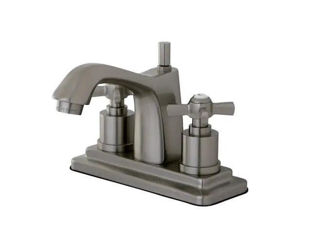 Kingston Brass KS8648ZX Kingston Brass Millennium 4 in. Centerset Lavatory Faucet, Satin Nickel
