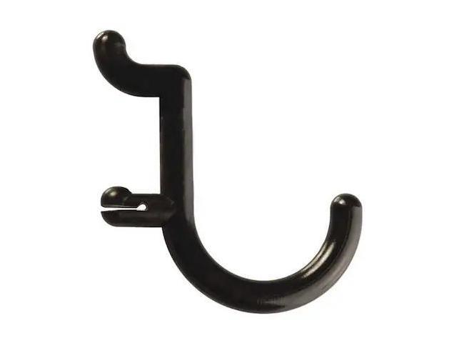 FUNCTIONAIRE 25-FH1-4 Locking Pegboard Hooks, 1 in. L, Blk, PK25