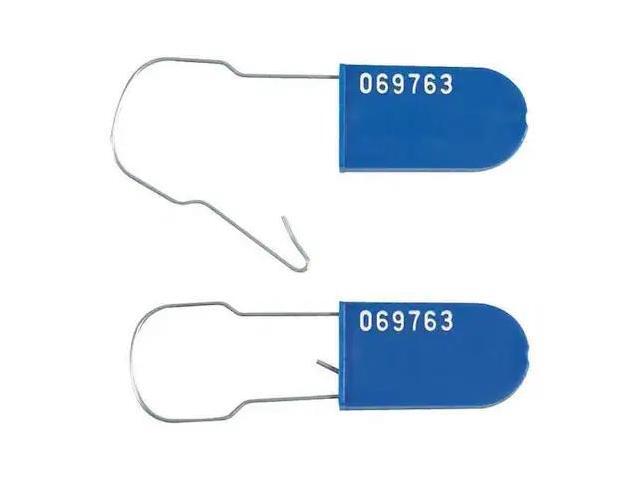 PARTNERS BRAND SE1023BL Wire Padlock Seals, 2 1/2', Blue, PK1000