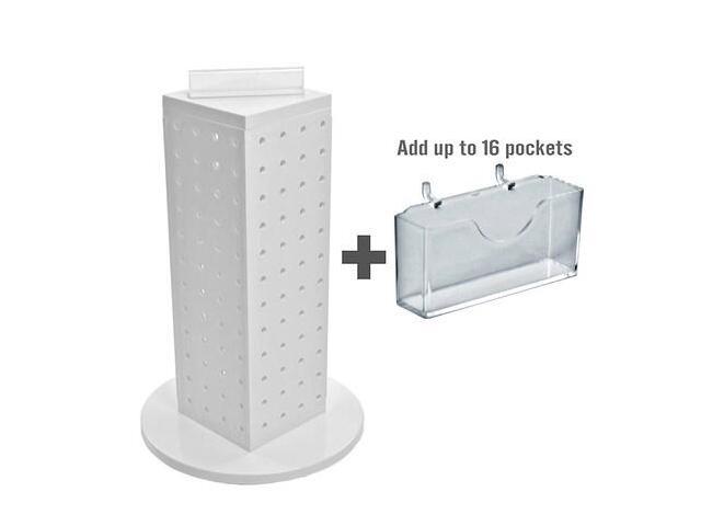 AZAR DISPLAYS 700229-WHT Four-Sided16 Pocket Revolving Pegboard GiftCard Kit