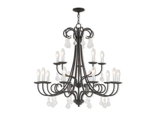 Photos - Light Bulb LIVEX LIGHTING 40879-92 Daphne 15 Light English Bronze Foyer Chandelier