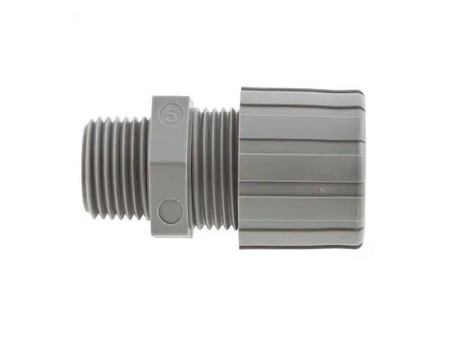 Cord Connector, NPT, 0.38-0.50 In, Gray