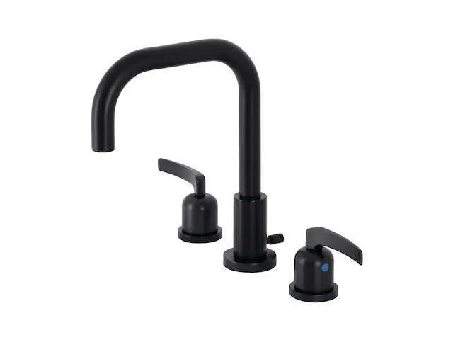 Kingston Brass FSC8930EFL Centurion Widespread Bathroom Faucet with Brass Pop-Up, Matte Black