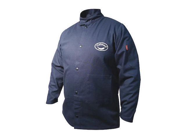 CAIMAN 3000-0 Welding Jacket, Cotton, 9 oz, 32 in Length, Hook-and-Loop