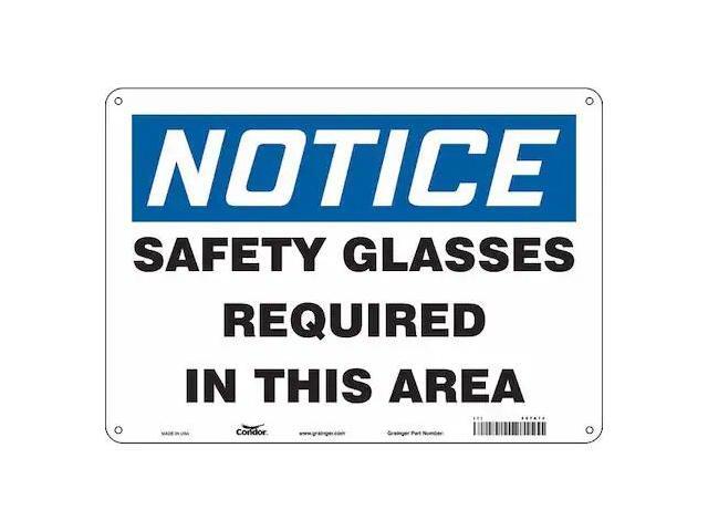 CONDOR 467A14 Safety Sign, 10 in Height, 14 in Width, Aluminum, Horizontal
