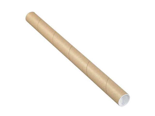 PARTNERS BRAND P1515K Mailing Tubes with Caps, 1 1/2 x 15, Kraft, PK50