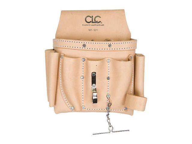 CLC WORK GEAR 521 Tool Pouch, Tool Pouch, Tan, Leather, 8 Pockets