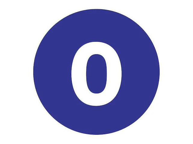 TAPE LOGIC DL1339 Number Labels, '0', 3' Circle, Dark Blue, 500/Roll