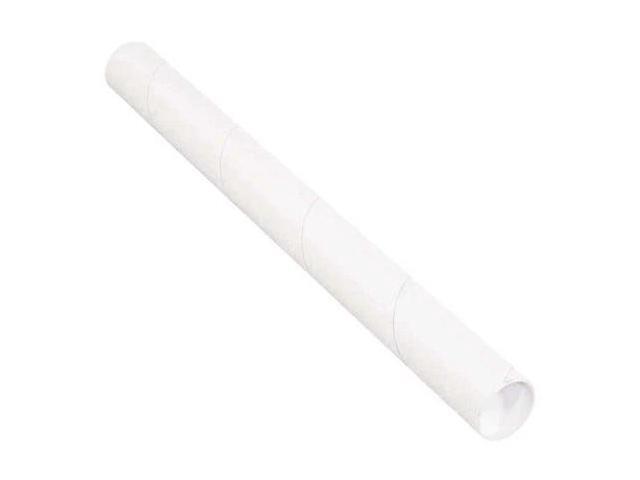 PARTNERS BRAND P2536W Mailing Tubes with Caps, 2-1/2' x 36', White, PK34