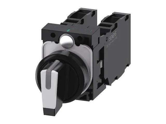 SIEMENS 3SU1100-2BL60-1LA0 Selector Switch, 22 mm, 2NO/2NC, White