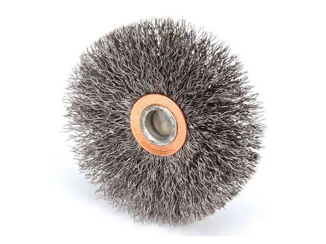 WEILER 93129 Crimped Wire Wheel Wire Brush, Stem, 3'