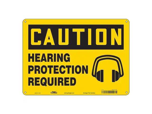 CONDOR 465Y70 Safety Sign, 10 in Height, 14 in Width, Polyethylene, Horizontal