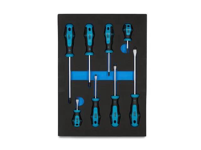 CAPRI TOOLS 25000-SS8KMT Kontour Screwdriver Set with the Mechanic's Tray, 8 pcs