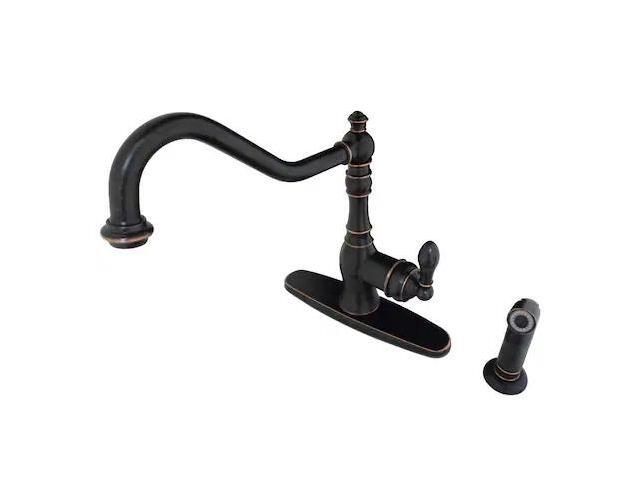 GOURMETIER GSY7706ACLSP Kitchen Faucet W/ Brass Sprayer, Naples Bronze