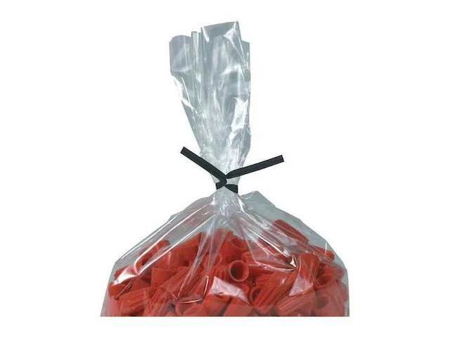 PARTNERS BRAND PLT8K Plastic Twist Ties, 8 x 5/32, Black, PK2000