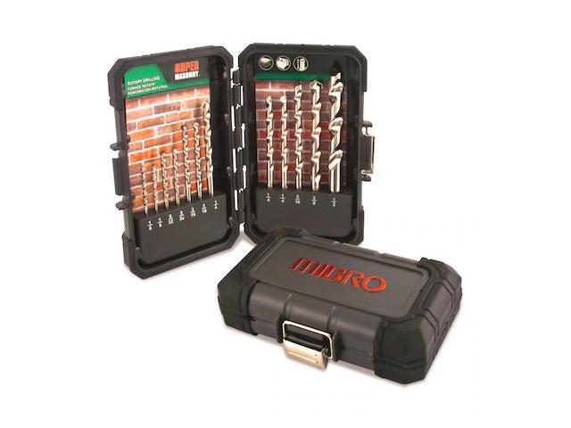 MIBRO 895080 12-Piece Super Masonry Slow-Spiral Rotary Drill Bit Set
